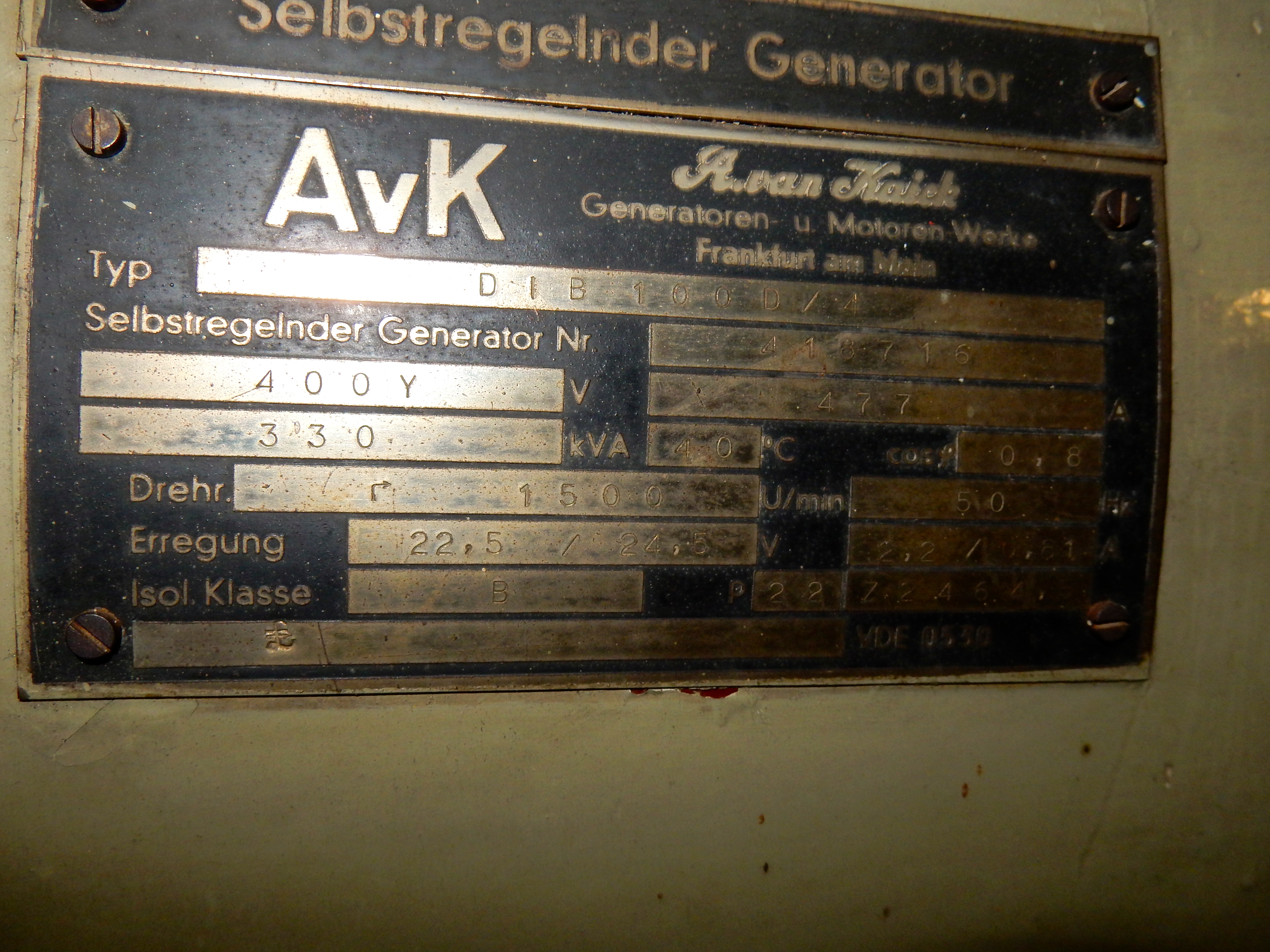 Used 1975 MWM TBD 601-6 / A.VAN KAICK 330 KVA