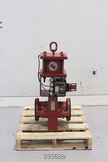 Unused Red Valve 5200 Control Pinch Valve, 4" Unused, Series 5200 Ductile Iron Body, 4" Pgr Sleeve, Pneumatic Cylinder Actuator #26568