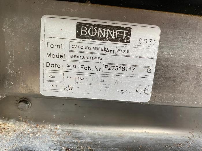 Used 2012 Bonnet CV Fours Mixtes  B-FM10:1011PIE4 electric oven