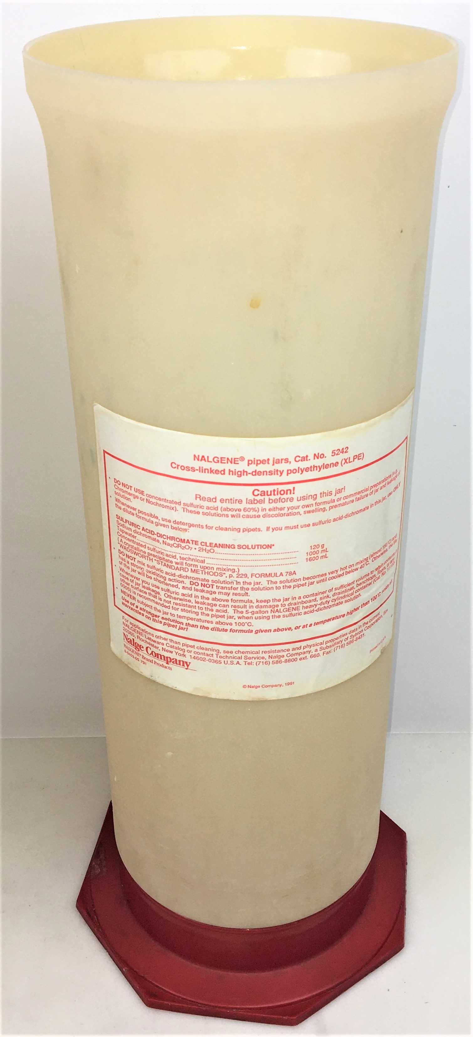 Used Nalgene 5242-0040 Pipet Cleaning Jar