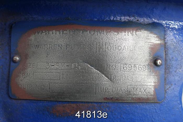 Used Warren 3SME15 Pump Power End, 6-Vane 14 7/8" Iron Impeller #41813