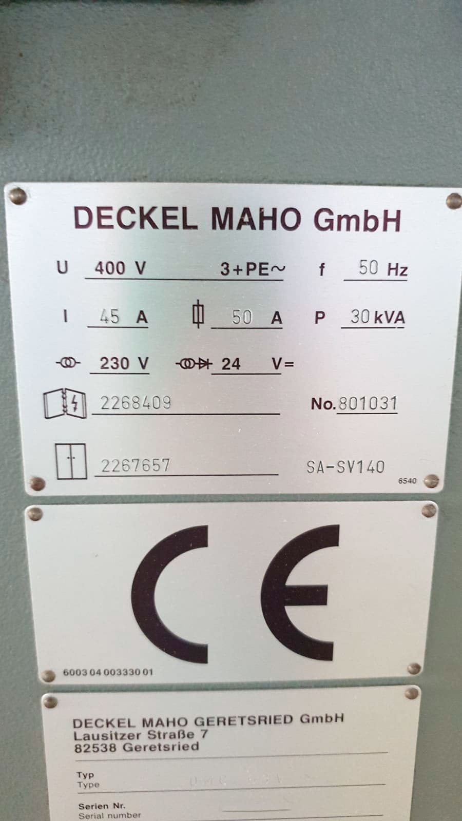 Used Deckel Maho VMC 63V - Vertical Machining Centres - 1999