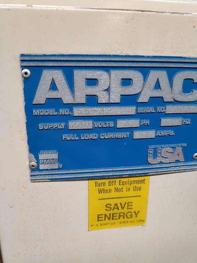 Used ARPAC 55 TW -32 tray/ caser shrink wrapper