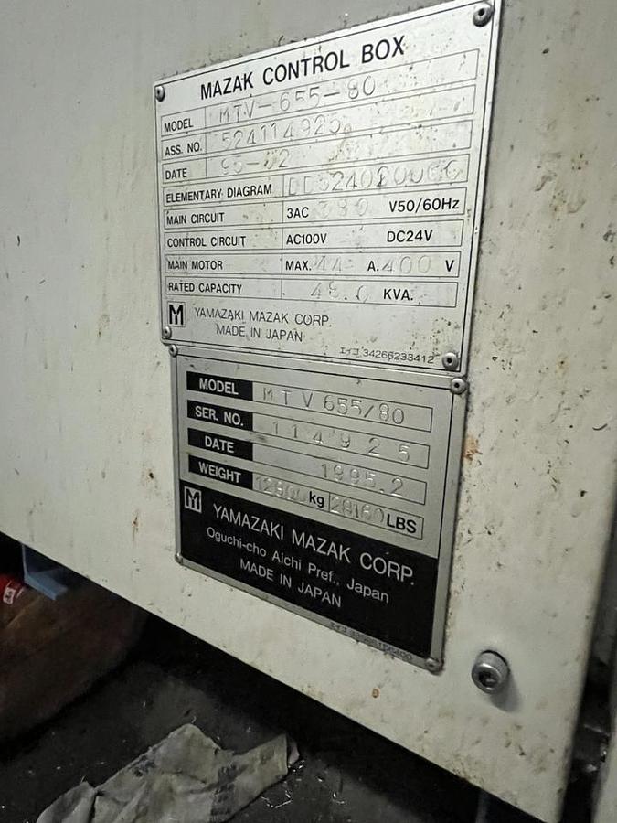 Used Mazak MTV 655/80 (1995) CNC Vertical machine center for metalworking - Wuppertal, Germany