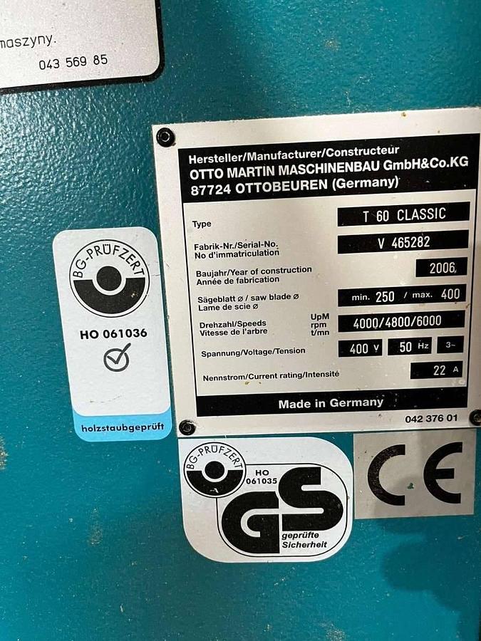 Used Martin T60 Classic (2006) Sliding Table Saw, Taxenbach, Austria