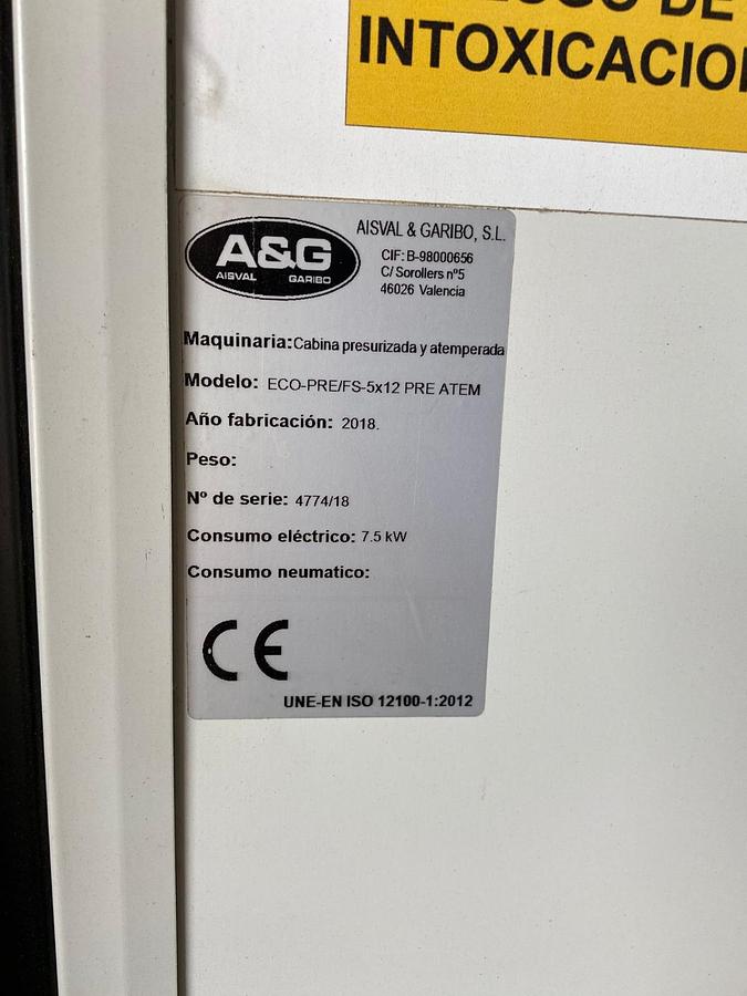 Used Cabina Presurizada y Atemperada A&G ECO-PRE/FS-5x12 PRE ATEM
