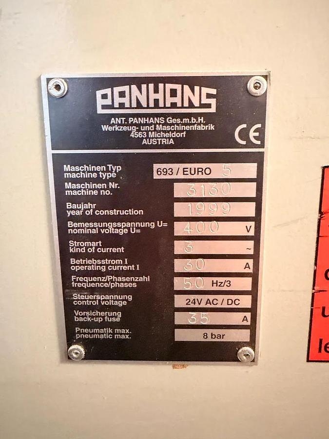 Used Panhans 693 EURO 5 (1999) Panel saw, Allhartsberg, Austria