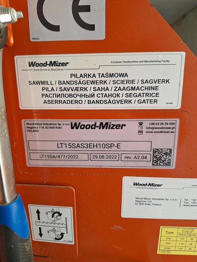 Used WoodMizer LT15 Start (2022) Portable Band Sawmill, 7.5 kW, Westenfeld, Germany
