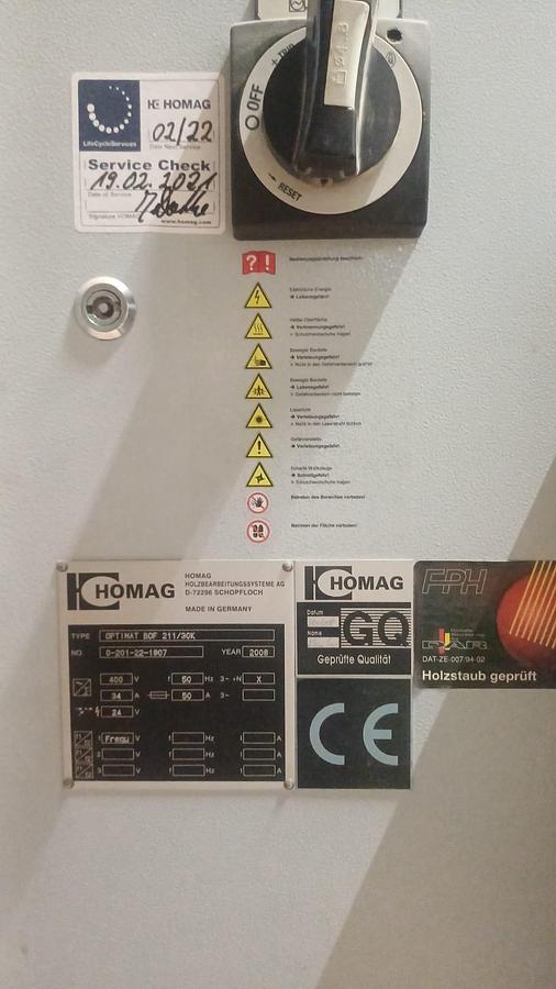 Used Homag Optimat BOF 211 (2008) C-axis CNC Machinig center for woodworking - Frontenhausen, Germany