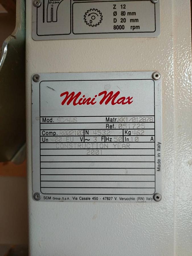 Used SCM Minimax SC4 WS (2001) Sliding Table Saw with Scorer, Salzburg, Austria