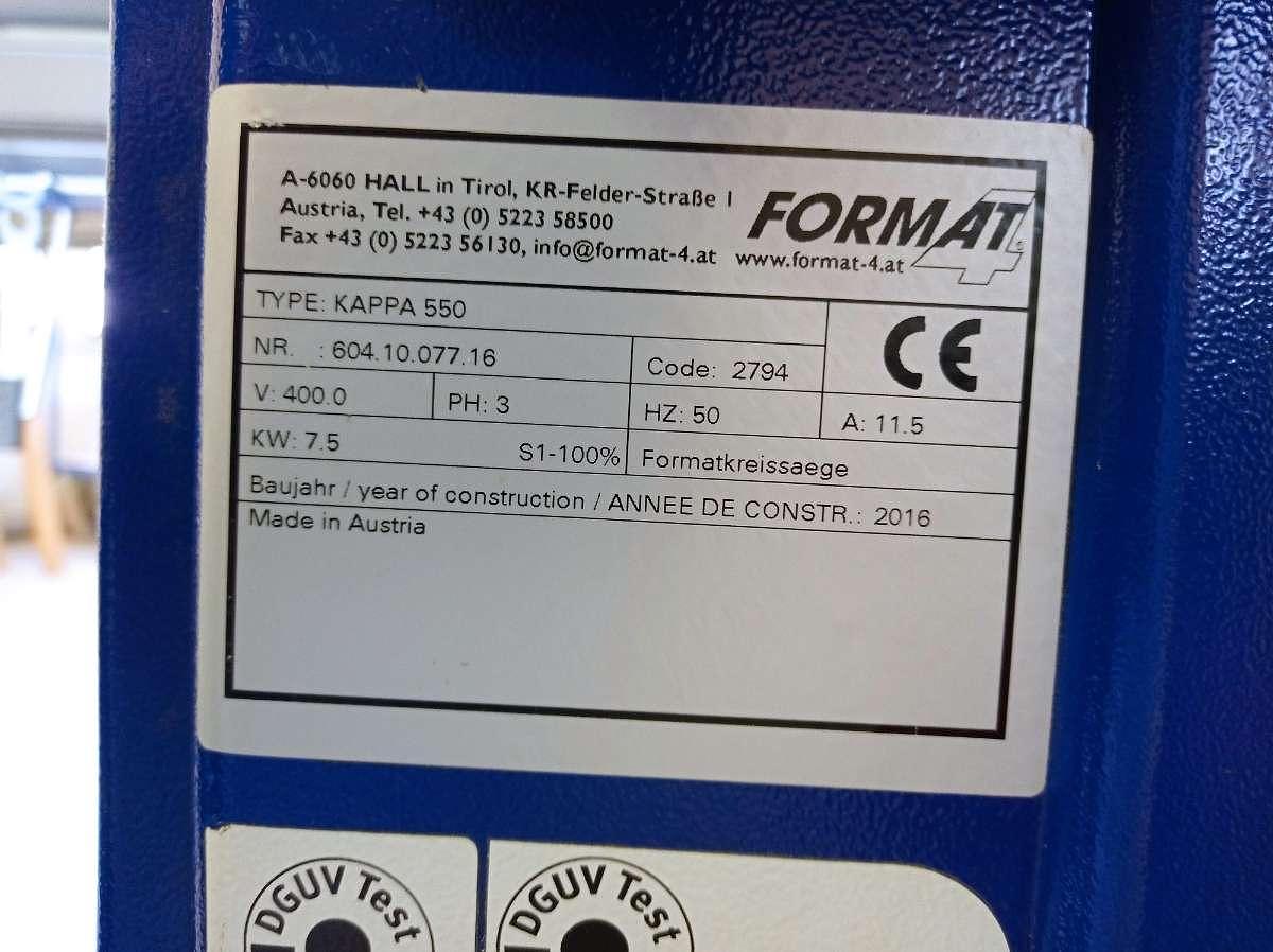 Used Felder Format 4 Kappa 550 x motion (2016) Sliding table saw for woodworking - Ajka, Hungary