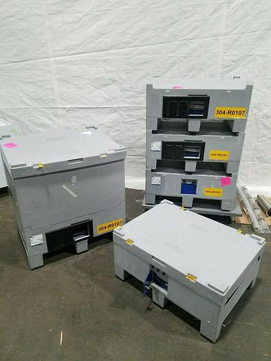 Used STD Plastic Pallet tanks Folding Sides Heavy Duty gaylord boxes with covers