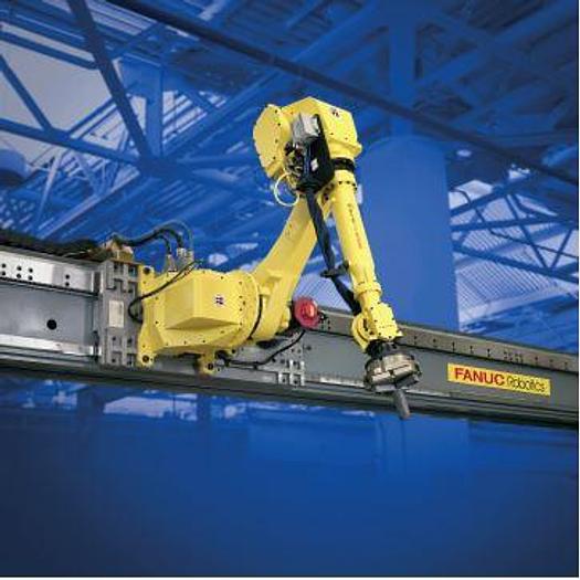 FANUC M710iC/70T GANTRY ROBOTIC SYSTEM, R30iA, 8' TALL RAIL X 11'6" OF TRAVEL