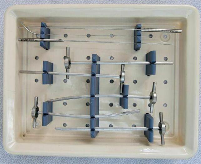 Used BIONX IMPLANTS INC. Meniscus Arrow Instrument Tray Set MA1100-05, MA1100-07, MA1100-09, MA1100-021