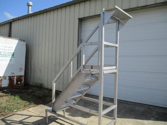 Used 5- Step Work Platform; 24"Wx24"L with hand rails
