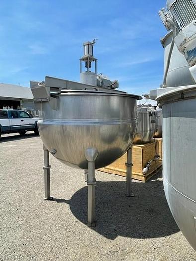 Used 500 Gallon  Stainless Steel Jacketed Mixing Steam Kettle