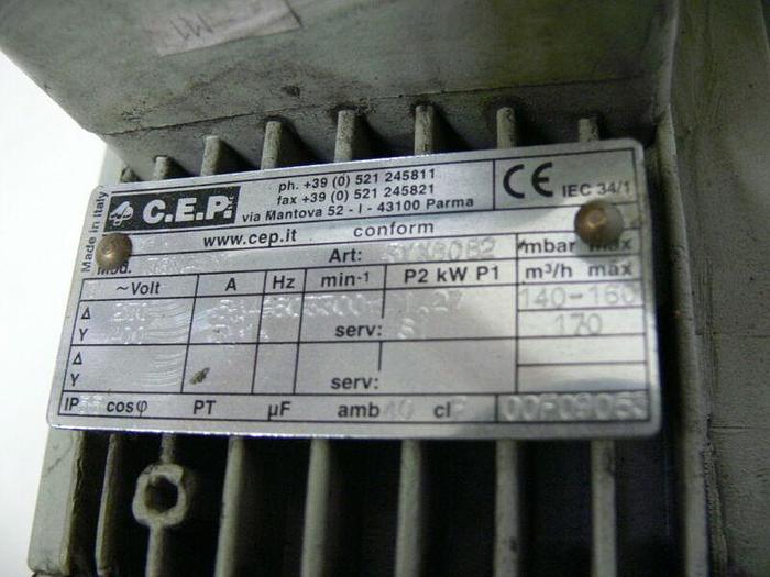 Used C.E.P. 3SX4 N1 Blower 140-160 m3/hr 230V/400V  Art: 3YX80B2