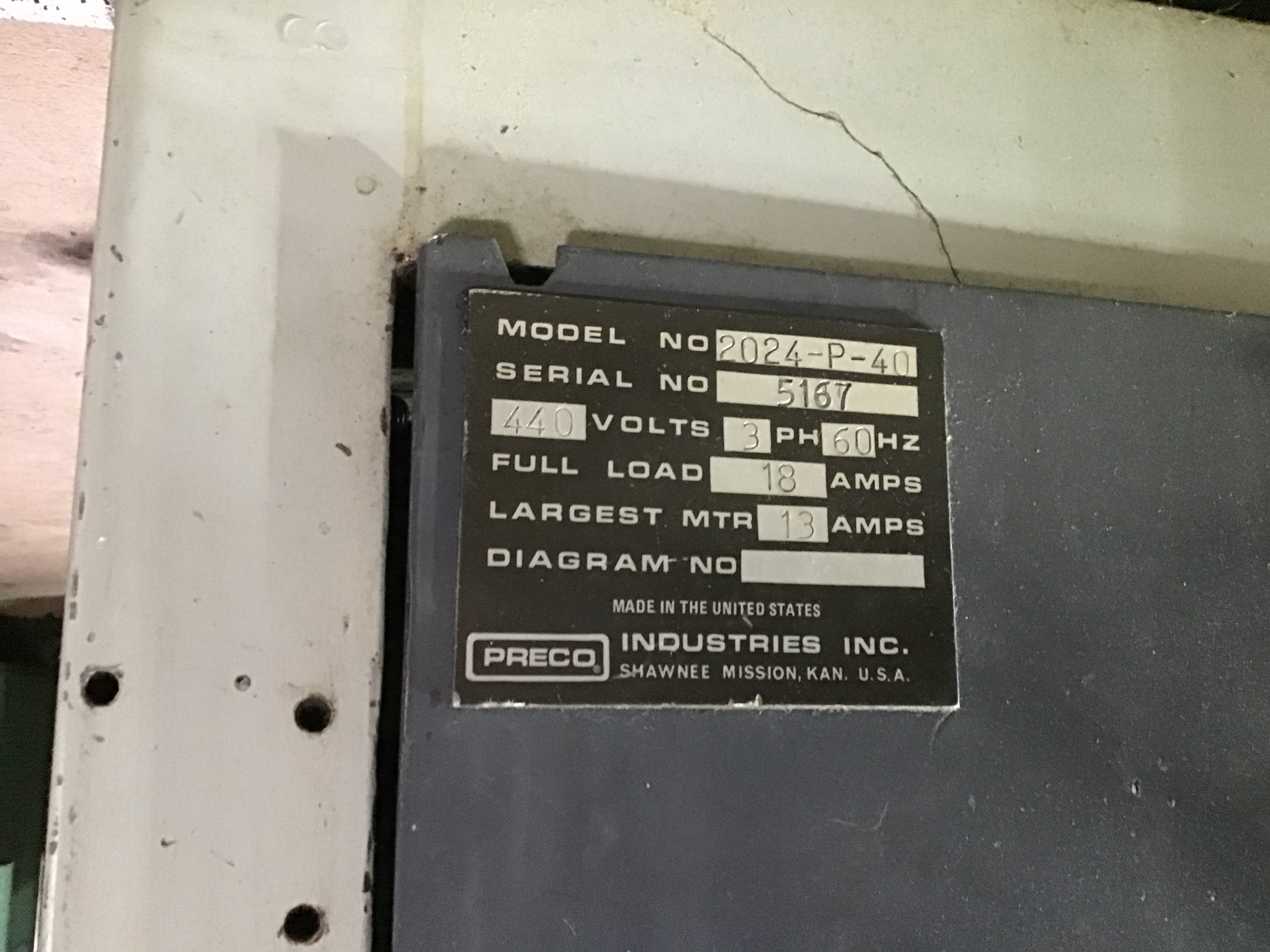 Used Preco Mdl. 2024 Die Cutting Press