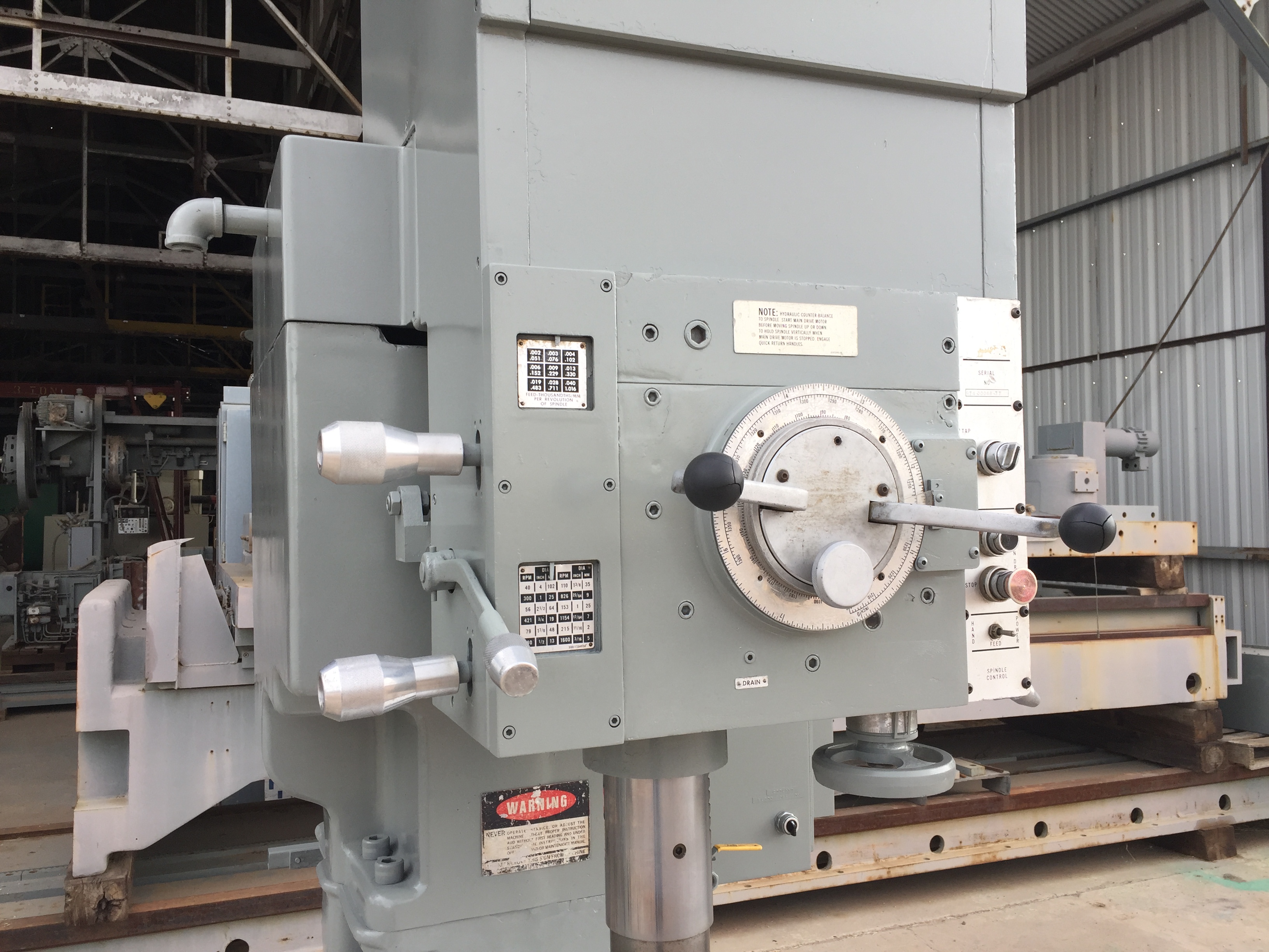 Used 32” G & L / Bickford Hvy. Duty Single Spindle Drill; #6 MT