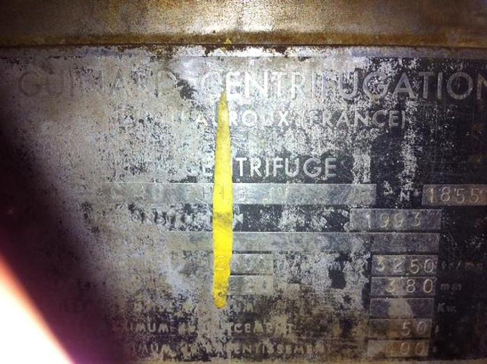 Used Centrifuge, Disc, Auto, Guinard, Type C40PH, 316 S/st, #C737119