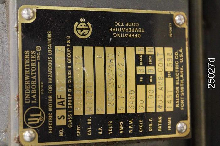 Used Goulds 3742 1.25x1.5x5, Ductile Iron Impeller, Ductile Iron Casing #25027