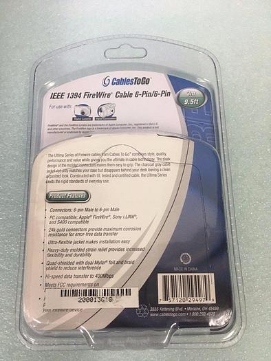 Used 3M IEE 1394 FIREWIRE CABLE 6-PIN