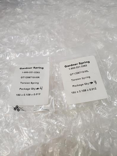 Used GARDNER SPRING GT1206718-MR TORSION SPRINGS (BAG OF 4)