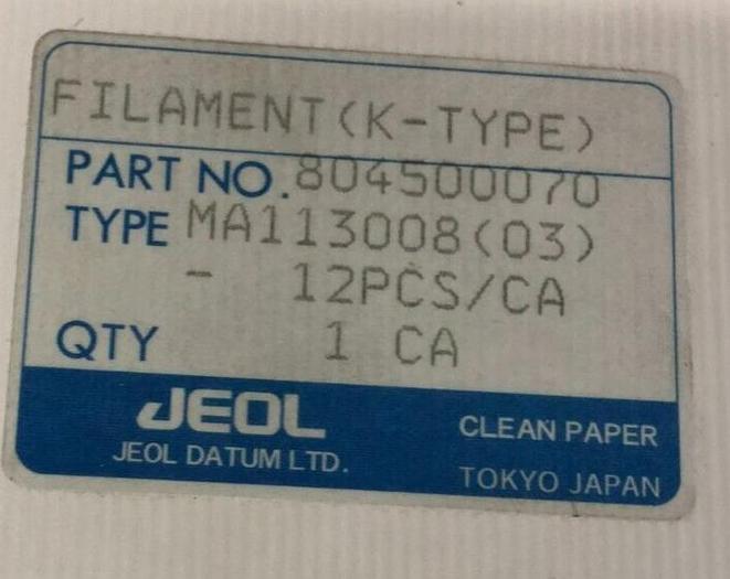 JEOL K TYPE DATUM FILAMENTS MA113008
