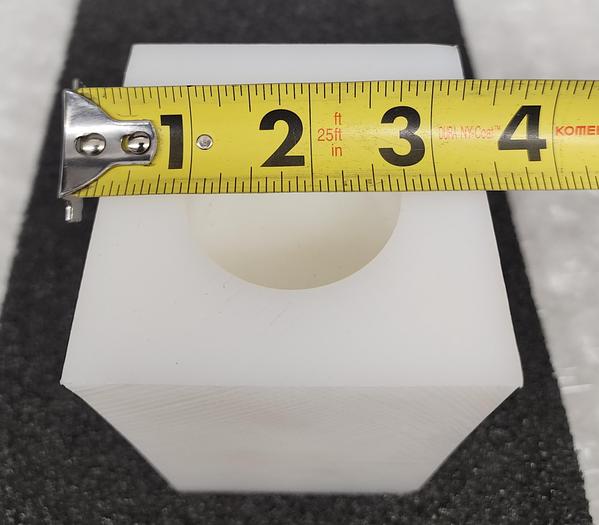 Used TEFLON SPACER 3" X 3" X 5"