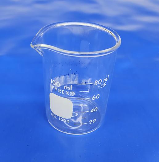 Used PYREX 40ML BEAKER, 100ML BEAKER, NO. 3140 CRYSTALLIZING DISH, & PETRI DISH COVER