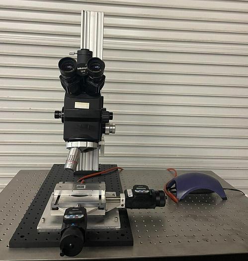 Used MITUTOYO MICROSCOPE WITH DIGITAL MICROMETERS (THORLABS TABLE SOLD SEPARATE)