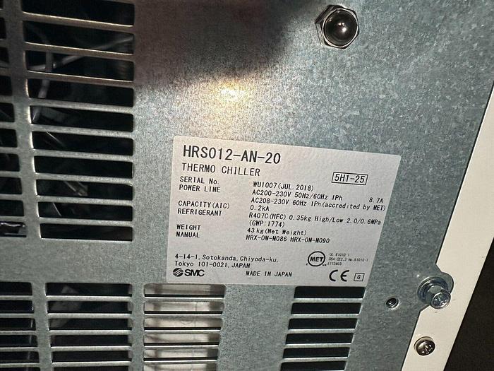 Used SMC THERMO CHILLER HRS012-AN-20