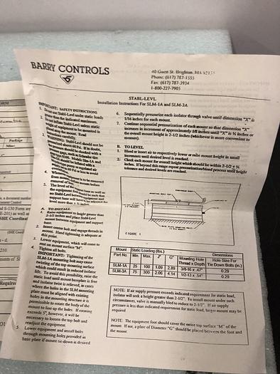 Used Barry Controls High Capacity Cup Mount SetCompact Air Mount