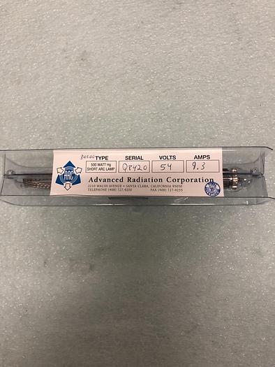 Used ARC 500 WATT HG SHORT ARC LAMP 9.3AMPS