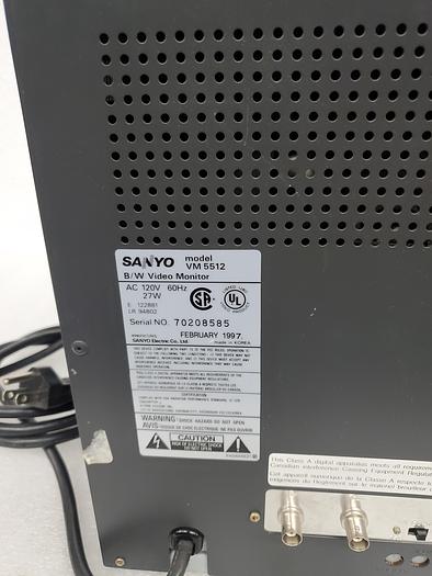 Used SANYO VM 5512 VIDEO MONITOR