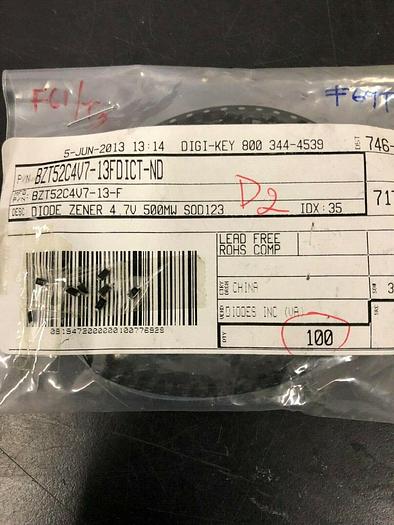 Used BZT52C4V7-13-F QTY 63