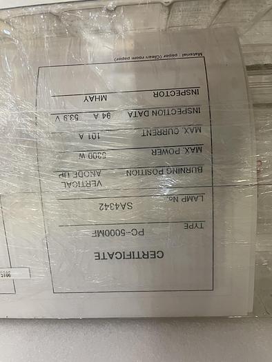 Used USHIO Super high pressure UV Lamp PC-5000MF