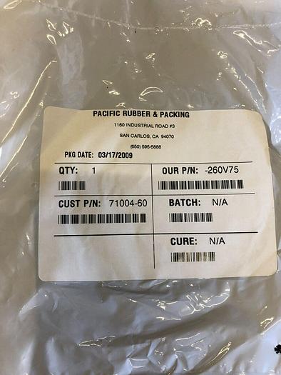 Used 71004-60 O-RING, GASONICS QTY 8