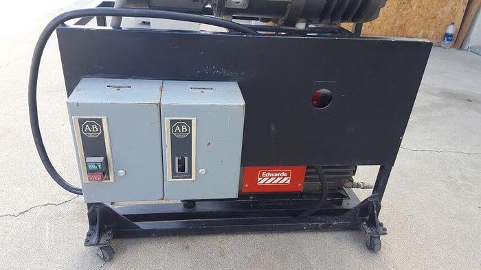 Used EDWARDS 40 TWO STAGE ROTARY VACUUM PUMP , GEC alpak motor 090SD