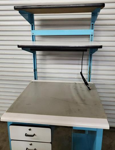 Used WORKBENCH WITH STORAGE AND LIGHT 36''  X 36''