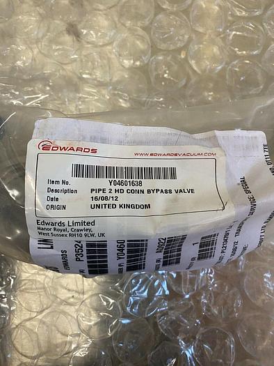 Used EDWARDS VACUUM PIPE 2HD CONN BYPASS VALVE Y04601638