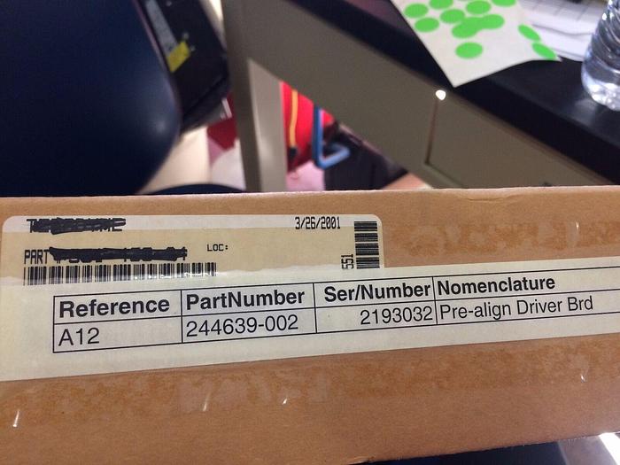 Used EG PRE-ALIGN DRIVER BOARD P/N 244639-002