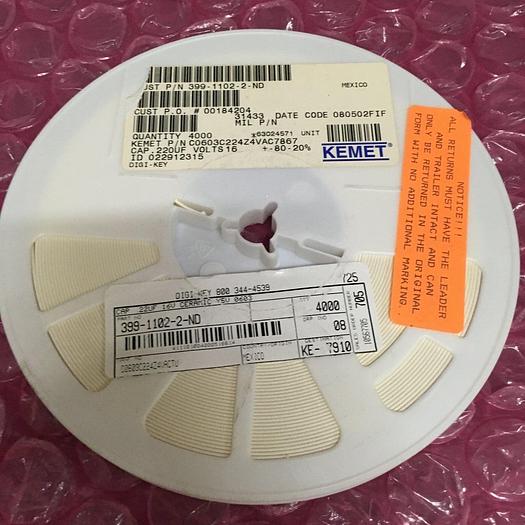 KEMET C0603C224Z4VAC7867 CAP 220UF VOLTS 16