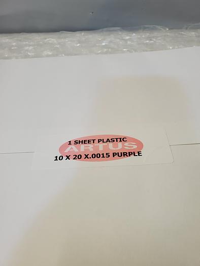 Used ARTUS PLASTIC SHEET PURPLE 10X20X.0015