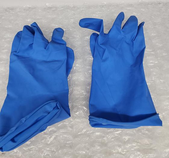 Used BLUE RUBBER GLOVES