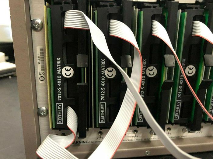 Used KEITHLEY 7002 SWITCH SYSTEM WITH 10 KEITHLEY 7012-2 4X10 MATRIX CARDS