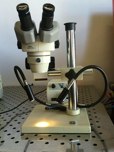 Used Nikon SMZ645 Microscope w/ Dolan Jenner "MI -150" Fiber Optic Illuminator & MORE