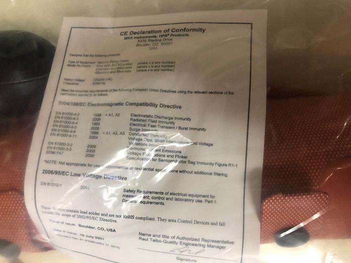 Used MKS 4620-1036 HEATER JACKET