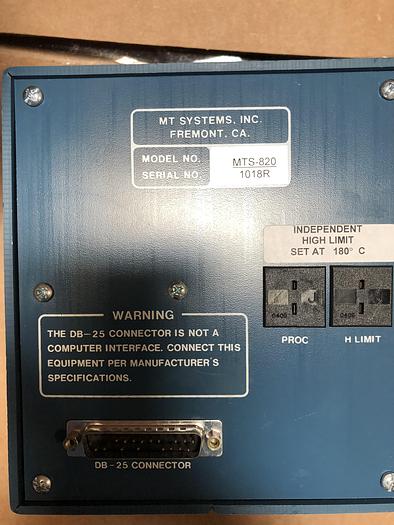 Used MT SYSTEMS MTS-820 TEMPERATURE CONTROLLER