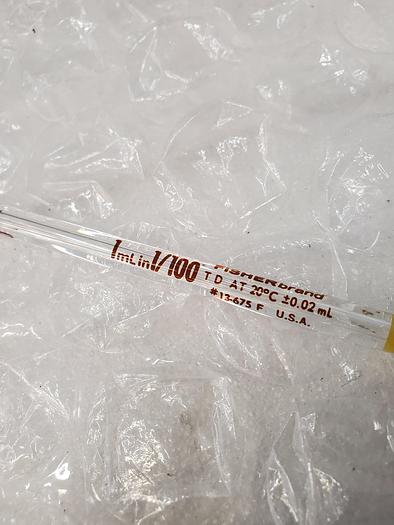 Used FISHERBRAND 1ml in 1-100 PIPETTE